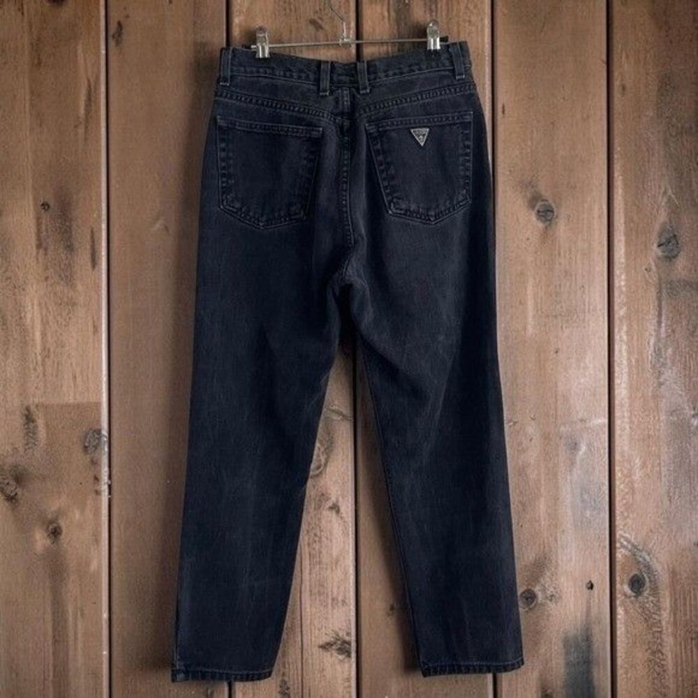 Vintage Guess Jeans Women's 26" Faded Black Denim 100% Cotton Triangle Patch 90s